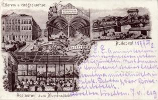 1899 Budapest V. Étterem a virágbokorhoz, József tér 1. (EK)