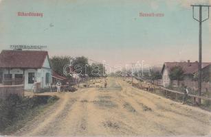 Bihardiószeg Kossuth street, timber shop of Fischer and Wollner (fa)