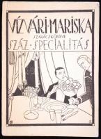 Vízvári Mariska szakácskönyve. Száz specialitás. Bp., é.n., Eggenberger-féle Könyvkiadóvállalat (változatlan utánnyomás: Bp., 1986, Minerva). Kiadói, festett kartonkötésben