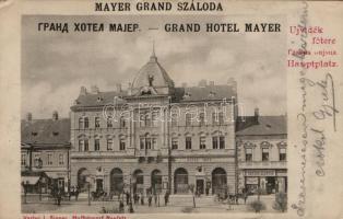 Újvidék Mayer Grand szálloda, Főtér / hotel, square (small tear)