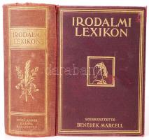 Benedek Marcell: Irodalmi lexikon. Szerk. - -. (Írták - többek között - Alexander Bernát, Babits Mihály, Balassa József, Éber László, Germánus Gyula, Hevesy Iván, Honti Rezső, Kunos Ignác, Németh Antal, Sárközi György, Schmidt József, Schöpflin Aladár, Szabolcsi Bence, Szerb Antal, Szimonidész Lajos, Trócsányi Zoltán, Vikár Béla, Wildner Ödön) Sok száz szövegképpel és 89 képes táblával. Bp., 1927, Győző Andor. Kiadói, aranyozott egészvászon kötésben, jó állapotú (a gerincen és a sarkokon apró kopások)