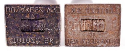 7 db klf bélyegző, 3 db a Dunakeszi totózóé, 4db fa bélyegző, egyikről hiányzik a gumi