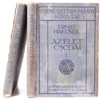 Ernst Haeckel: Az élet csodái I-II. Ford. Dr. Czóbel Ernő, Dr. Fülöp Zsigmond, Dr. Veres Mihály. (Természettudományi Könyvtár) Bp., 1911, Athenaeum. Kiadói, egységes, egészvászon sorozatkötésben, viseltes állapotú (az egyik kötet gerince sérült, egy lapon kivágás, az első lapokon tulajdonosi bejegyzések)