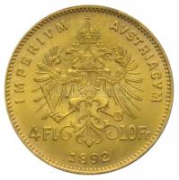 Ausztria 1892. 4Fl Au "Ferenc József" (3.23g/0.900) T:1-
Austria 1892. 4 Florin-10 Frank A...