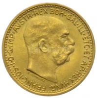 Ausztria 1912. 10K Au "Ferenc József" (3.39g) utánveret T:2 ph. Austria 1912. 10 Kronen Au "Franz Joseph I" (3.39g) restrike C:XF edge error
