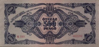 1945. 500P (5x) egymásutáni sorszámmal! T:I-,II