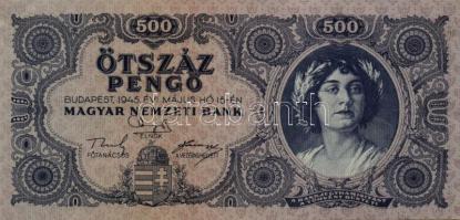 1945. 500P (5x) egymásutáni sorszámmal! T:I-,II