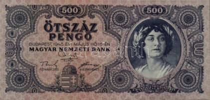 1945. 500P (3x) egymásutáni sorszámmal! T:I- (hajtatlanok)