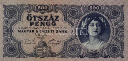 1945. 500P (10x) egymásutáni sorszámmal! T:I- (hajtatlanok)