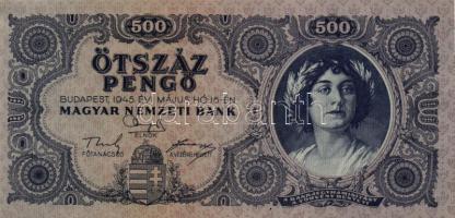 1945. 500P (9x) közte egymásutáni és közeli sorszámmal! T:I- (hajtatlanok)