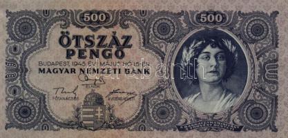 1945. 500P (9x) közte egymásutáni és közeli sorszámmal! T:I- (hajtatlanok)