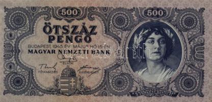 1945. 500P (9x) közte egymásutáni és közeli sorszámmal! T:I- (hajtatlanok)