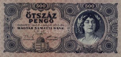 1945. 500P (9x) közte egymásutáni és közeli sorszámmal! T:I- (hajtatlanok)