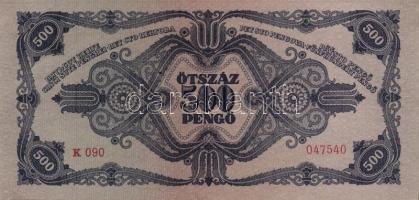 1945. 500P (9x) közte egymásutáni és közeli sorszámmal! T:I- (hajtatlanok)