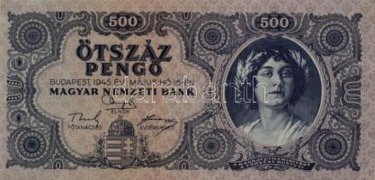 1945. 500P (9x) közte egymásutáni és közeli sorszámmal! T:I- (hajtatlanok)