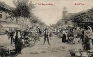 Kolozsvár Deák Ferenc utca, vásár / market place (EB)