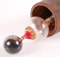 Antik Wagner mustfokoló, fa tokban, h:17 cm