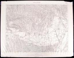 1894 Kassa (Kaschau) katonai térkép, széleken kis szakadás / military map 60x46 cm