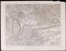 1894 Rozsnyó és Bódvaszilas katonai térkép, bal felső szélen kis szakadás / military map 60x46 cm