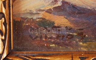 Nagy Vilmos (1874-1953): Kerti séta. Olaj, karton, jelzett, antik keretben, 31×21 cm