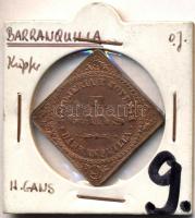 19. század Columbia/Barranquilla "H. Gans" Cu zseton T:2 19. century Colombia/Barranquilla "H. Gans" Cu token C:XF