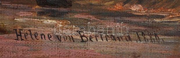 Helene von Bertrand jelzéssel: Tengerparti táj. Olaj, vászon, antik keretben, 24×36 cm