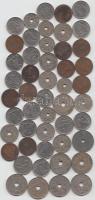 Belgium 1800as és 1920-30-40-es évek 49db vegyes fémpénz, közte 1db verethibás T:vegyes Belgium 1800s/1920-30-40s 49pcs of mixed metal coins, one with striking error C:mixed