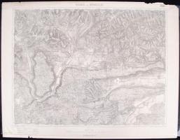 1894 Rozsnyó és Bódvaszilas katonai térkép, apró szakadások / military map 60x 46 cm