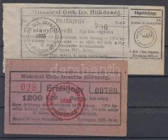 1925-26 Értékjegy: 1 liba vágására; 1kg hús után