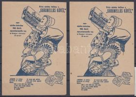 2 db reklámcédula a Szt. István karamellás kávéról 9x13 cm