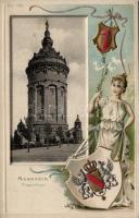 Mannheim, Wasserturm, Emb. litho