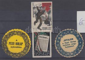 4db klf Friss Ujság és Pesti Hírlap levélzáró