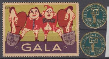 1 db Gumisarok levélzáró és 2 db szappan reklám levélzáró