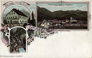 Rohr im Gebirge, K.u.K. Post-, Telegrafen- und Telefonstation, litho