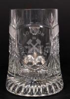1957-1987 "Sopron sok szerencsét!" feliratú ólomkristály bányakupa, m: 13 cm