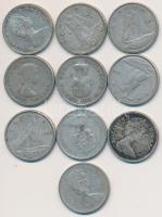 Kanada 1950-1968. 10c Ag (10x) T:vegyes Canada 1950-1968. 10 Cent Ag (10x) C:mixed