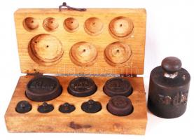 Kofamérleg + 1kg súllyal, grammra és dekagrammokra lebontva fa dobozban