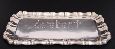 Ezüst (Ag.) tálca, hólyag domborított szegéllyel, jelzett, GA mesterjellel, 35×19 cm, nettó: 403 g /...