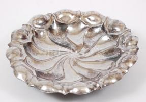 Ezüst (Ag.) kínálótál, hólyag domborított díszítéssel, jelzett, OR mesterjellel, d:31 cm, nettó: 548...