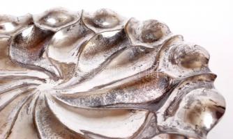 Ezüst (Ag.) kínálótál, hólyag domborított díszítéssel, jelzett, OR mesterjellel, d:31 cm, nettó: 548...