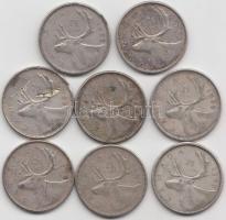 Kanada 1958-1968. 25c Ag (8x) T:vegyes Canada 1958-1968. 25 Cent Ag (8x) C:mixed