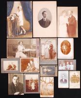 1890-1945 40 db vegyes fotó tétel, felerészben keményhátúak
