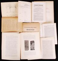 cca 1840-1920 9 db érdekes építészeti, műemlékvédelmi témájú cikk és tanulmány klf folyóiratokból