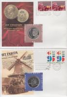 6db klf "ECU" érmés boríték alkalmi bélyegzős bélyegpárral, hátoldali ismertetővel T:PP