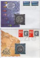 6db klf "ECU" érmés boríték alkalmi bélyegzős bélyegpárral, hátoldali ismertetővel T:PP