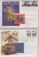 6db klf "ECU" érmés boríték alkalmi bélyegzős bélyegpárral, hátoldali ismertetővel T:PP