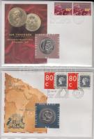 6db klf "ECU" érmés boríték alkalmi bélyegzős bélyegpárral, hátoldali ismertetővel T:PP