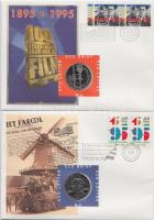 4db klf "ECU" érmés boríték alkalmi bélyegzős bélyegpárral, hátoldali ismertetővel T:PP