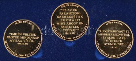 2000. "Jézus Urunk születésének 2000. Évfordulója Emlékérem" aranyozott sorozatának 3db-os...