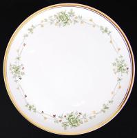 Hollóházi Erika tortatál, matricás, jelzett, hibátlan, m:12 cm, d:31 cm